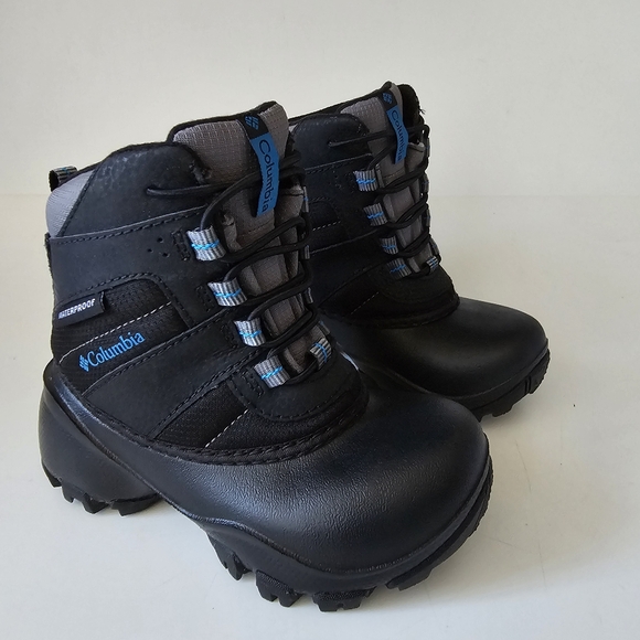 Columbia Kids Black and Blue Waterproof Boots - Picture 1 of 9